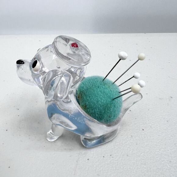 Unbranded Other - Vintage Unique Acrylic Dog Pin Cushion Needle Holder Sewing